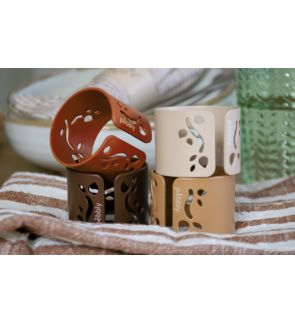 Pebbly:  Terracotta servetring van gelegeerd staal (4,5 cm)