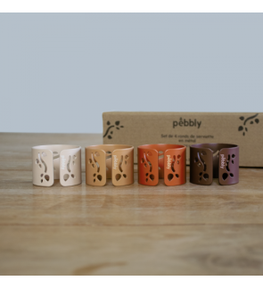 Pebbly:  Terracotta servetring van gelegeerd staal (4,5 cm)