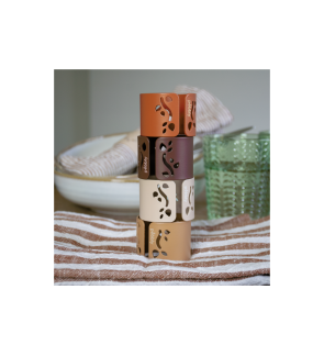 Pebbly:  Anneau de serviette en acier allié terracotta