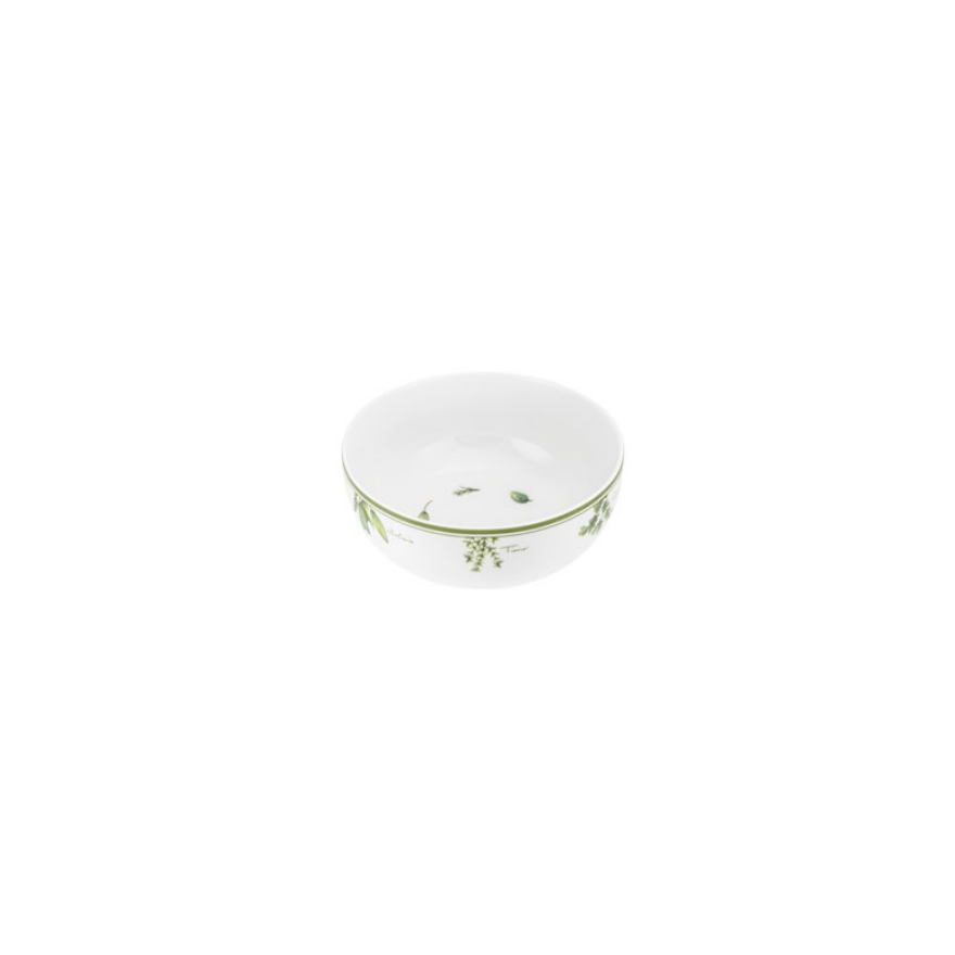 La Porcellana Bianca: porseleinen slakom met kruidendecor 23 cm