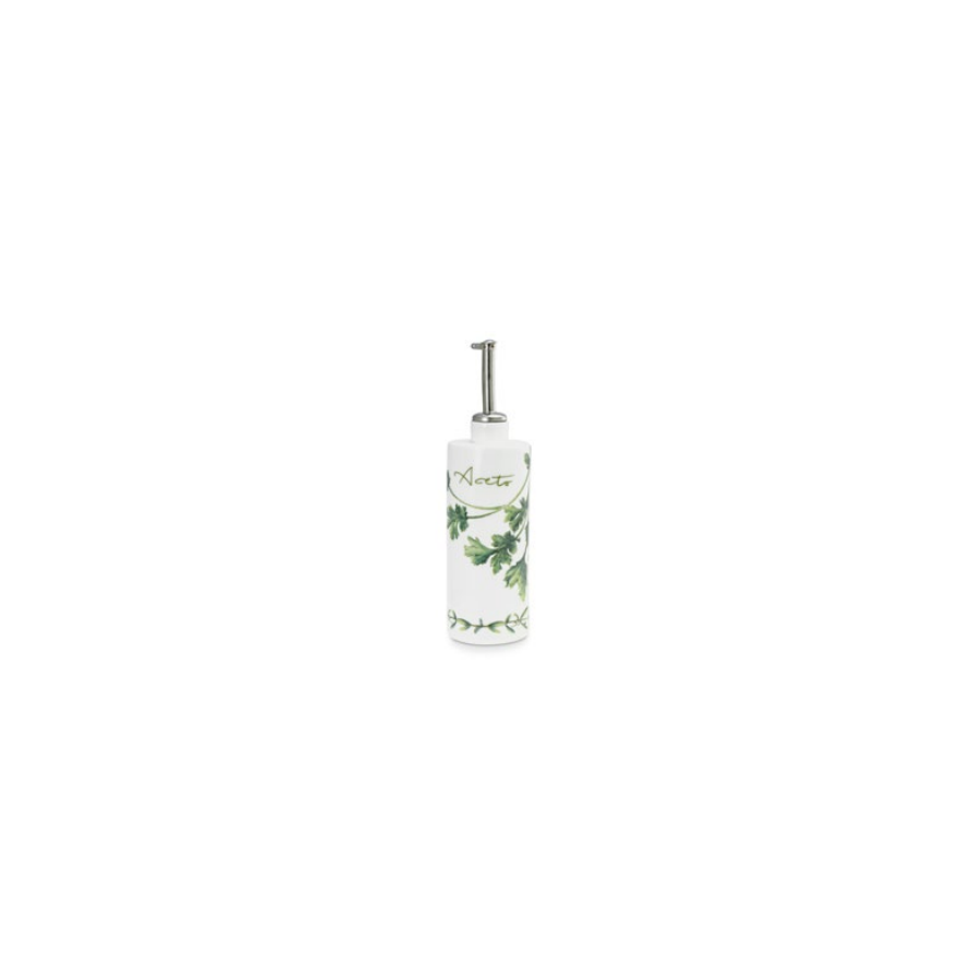 La Porcellana Bianca : huilier en porcelaine décor herbes 25cl