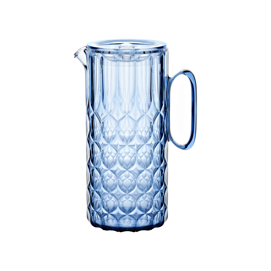 Guzzini: Vanity blauwe denim waterkan 1,75L Guzzini: Vanity blauwe denim waterkan 1,75L