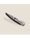 Deejo: Couteau de poche 37gr Partition finition titane gris manche ébène