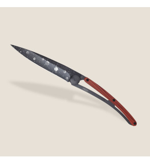 Deejo: Couteau de poche 37gr Astro finition titane noir manche bois corail