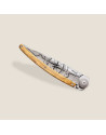 Deejo: Couteau de poche 37gr Terra incognita finition titane gris manche bois d'olivier