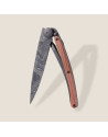 Deejo: Couteau de poche 37gr Topographie finition titane noir manche bois corail