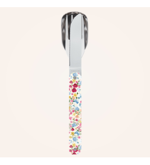 Akinod: Set de 3 couverts de voyage/pique-nique fleurs pastel
