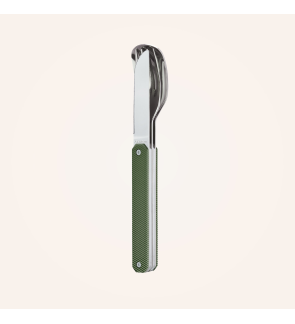 Akinod: Set de 3 couverts de voyage/pique-nique aluminium kaki