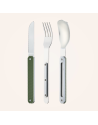 Akinod: Set de 3 couverts de voyage/pique-nique aluminium kaki