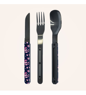 Akinod: Set de 3 couverts de voyage/pique-nique fleurs de cerisier