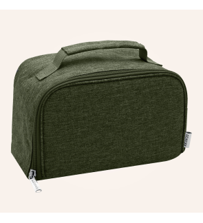 Akinod: Set bento noir double étage & lunch bag isotherme vert foncé