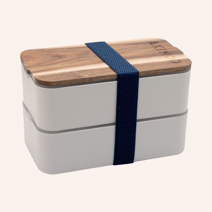 Akinod: Bento blanc double compartiment Akinod: Bento blanc double compartiment