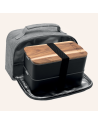 Akinod: Set bento noir double étage & lunch bag isotherme gris