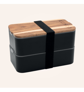 Akinod: Bento noir double compartiment
