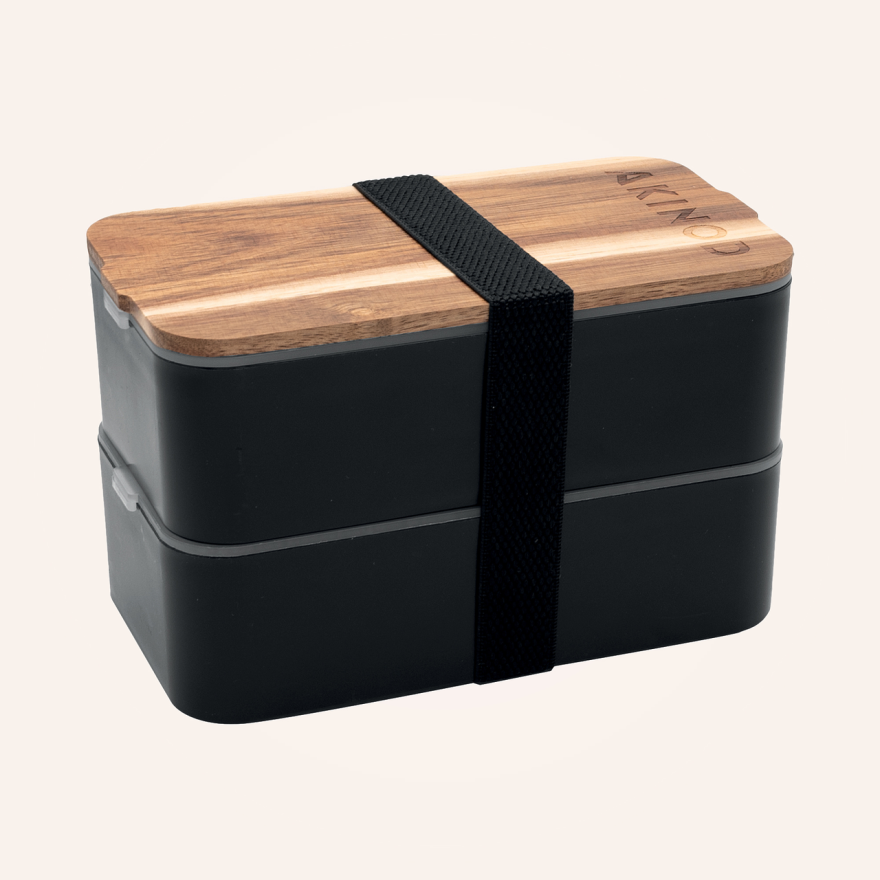 Akinod: Bento noir double compartiment Akinod: Bento noir double compartiment