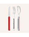 Akinod: Set de 3 couverts de voyage/pique-nique aluminium rouge