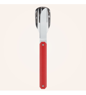 Akinod: Set de 3 couverts de voyage/pique-nique aluminium rouge