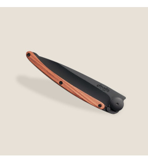 Deejo: Couteau de poche 37gr finition titane noir manche bois corail