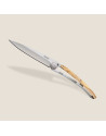 Deejo: Couteau de poche 37gr finition titane gris manche bois d'olivier