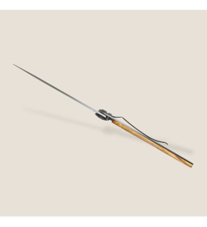 Deejo: Couteau de poche 37gr finition titane gris manche bois d'olivier
