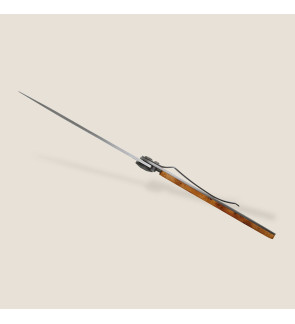 Deejo: Couteau de poche 37gr finition titane gris manche bois de genevrier