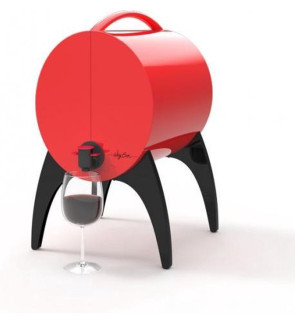 WinyBar: Fontaine à vin double paroi 3L rouge pour BIB