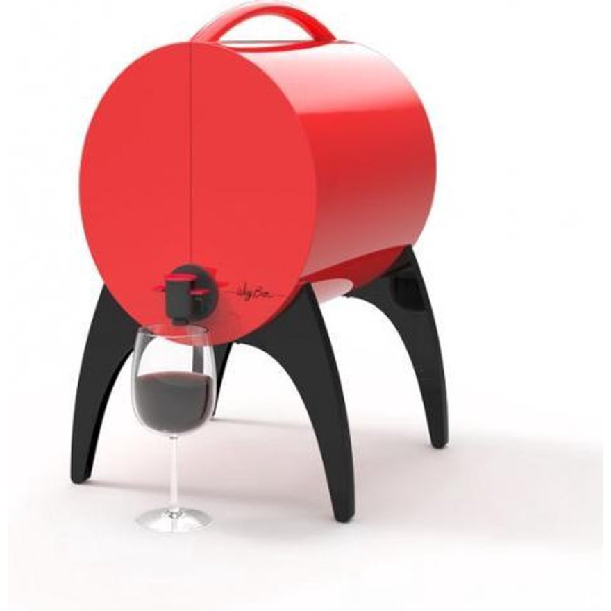 WinyBar: Fontaine à vin double paroi 3L rouge pour BIB