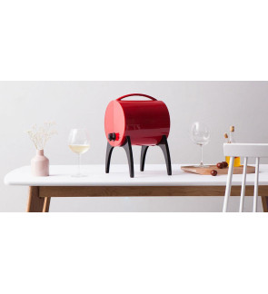 WinyBar: Fontaine à vin double paroi 3L rouge pour BIB