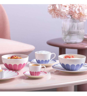 Villeroy & Boch: Fleurs koffiekopje 20 cl en schotel 15 cm, blauw