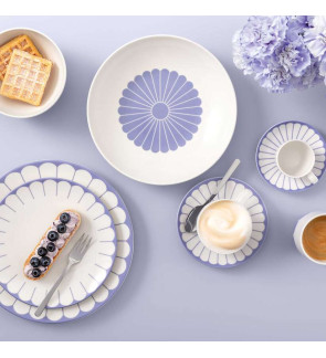 Villeroy & Boch: Fleurs koffiekopje 20 cl en schotel 15 cm, blauw