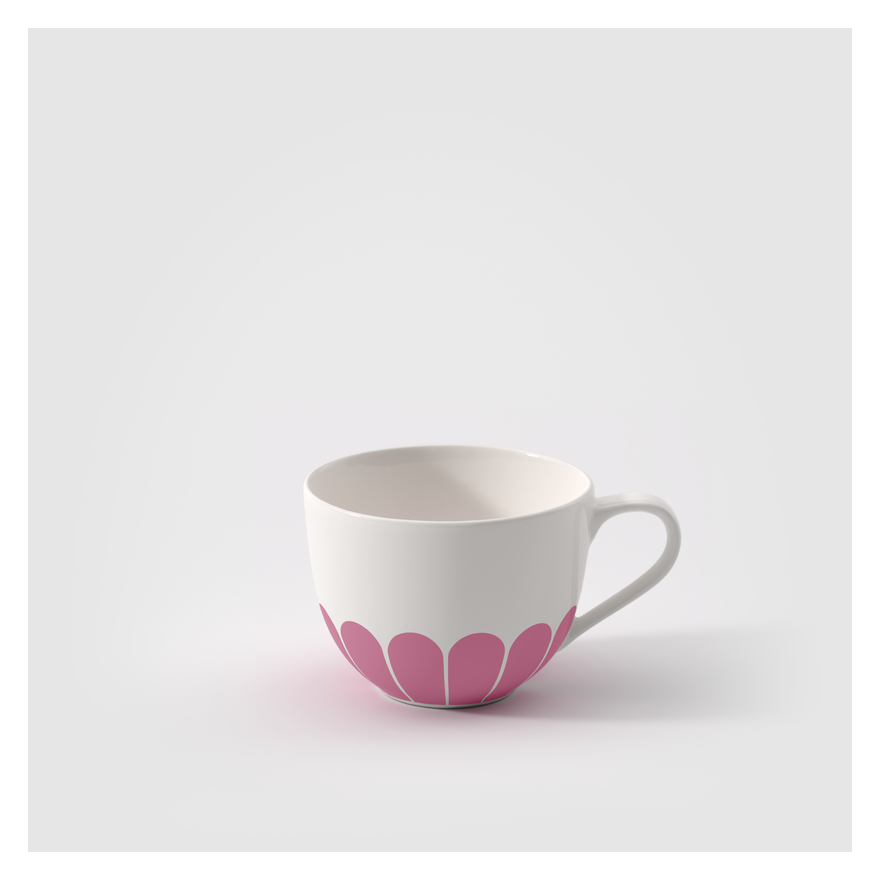 Villeroy & Boch: Fleurs koffiekopje 20 cl en schotel 15 cm, cassis-roze