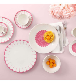 Villeroy & Boch: Fleurs koffiekopje 20 cl en schotel 15 cm, cassis-roze