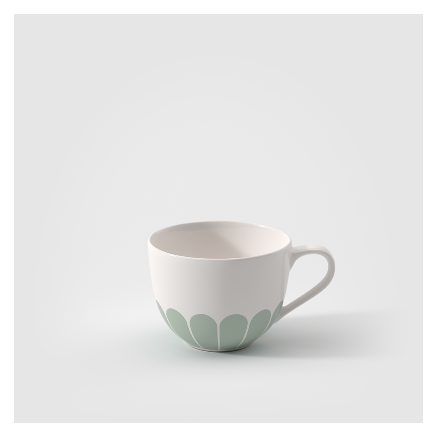 Villeroy & Boch: Fleurs koffiekopje 20 cl en schotel 15 cm, groen