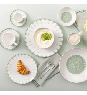 Villeroy & Boch: Fleurs koffiekopje 20 cl en schotel 15 cm, groen
