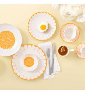 Villeroy & Boch: Fleurs tasse à café et sa soucoupe, soleil-jaune