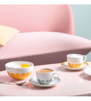 Villeroy & Boch: Fleurs tasse à café et sa soucoupe, soleil-jaune