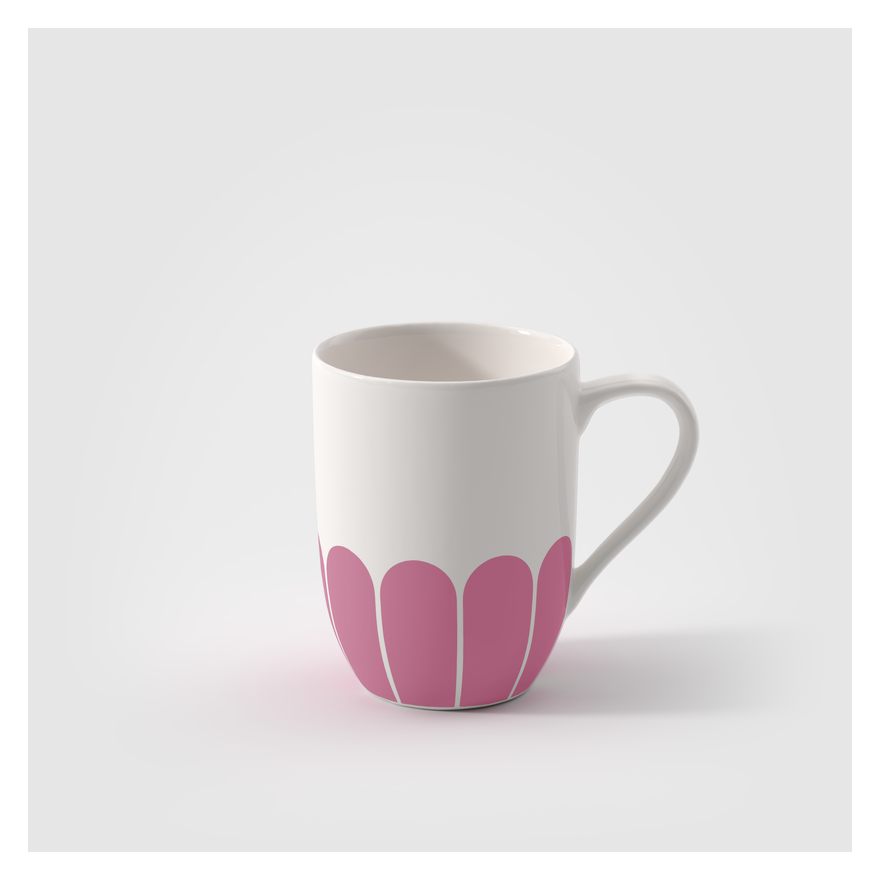 Villeroy & Boch: Fleurs Mok 30cl met handvat, Cassis-roze