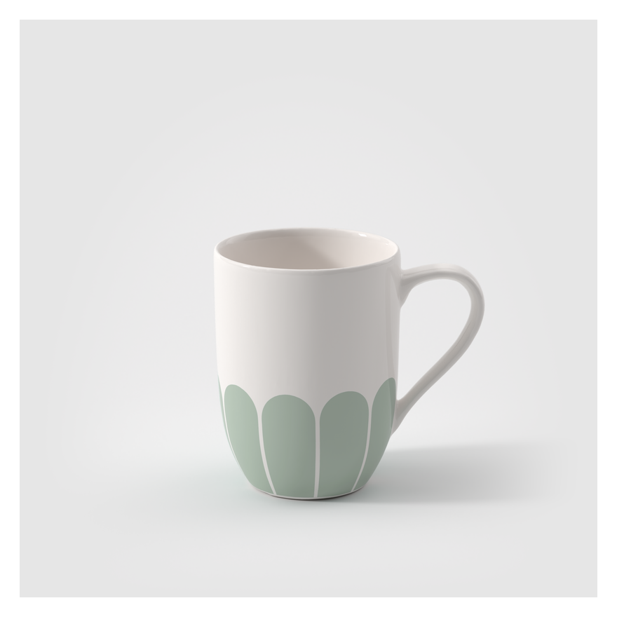 Villeroy & Boch: Fleurs Mok 30cl met handvat, groen
