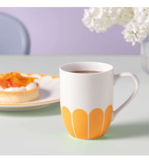 Villeroy & Boch: Fleurs Mok 30cl met handvat, zon geel
