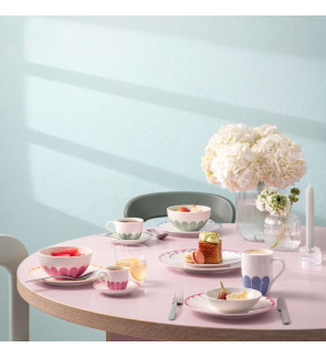 Villeroy & Boch: Fleurs Espresso Kop en Schotel, zon geel
