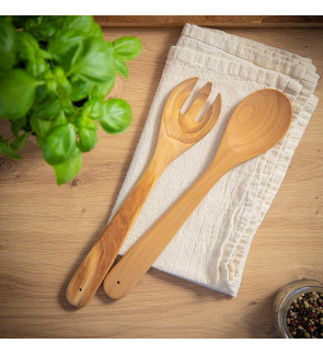 Cilio: Toscana Duo de couverts à salade en bois d'olivier
