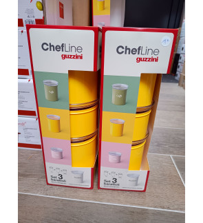 Guzzini: ChefLine Set de 3 boites hermétiques jaune avec couvercle