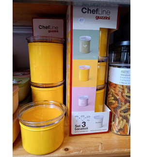 Guzzini: ChefLine Set de 3 boites hermétiques jaune avec couvercle