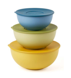 Guzzini:  Trio de saladiers avec couvercles