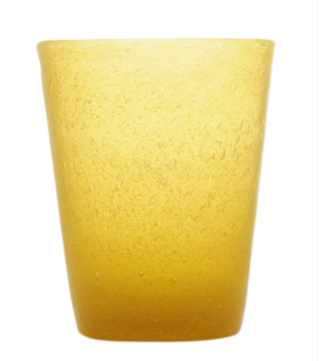 Memento: Gobelet à eau en verre soufflé 30cl Jaune
