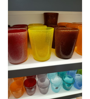 Memento: Gobelet à eau en verre soufflé 30cl Jaune