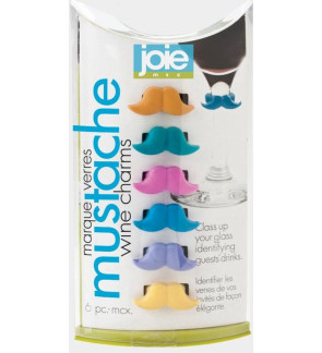 Joie MSC: Lot de 6 marques verres en silicone moustache