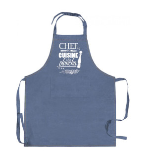 Winkler: Tablier bleu jeans "Chef cuisine à la plancha"