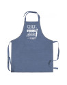 Winkler: Tablier bleu jeans "Chef cuisine à la plancha"