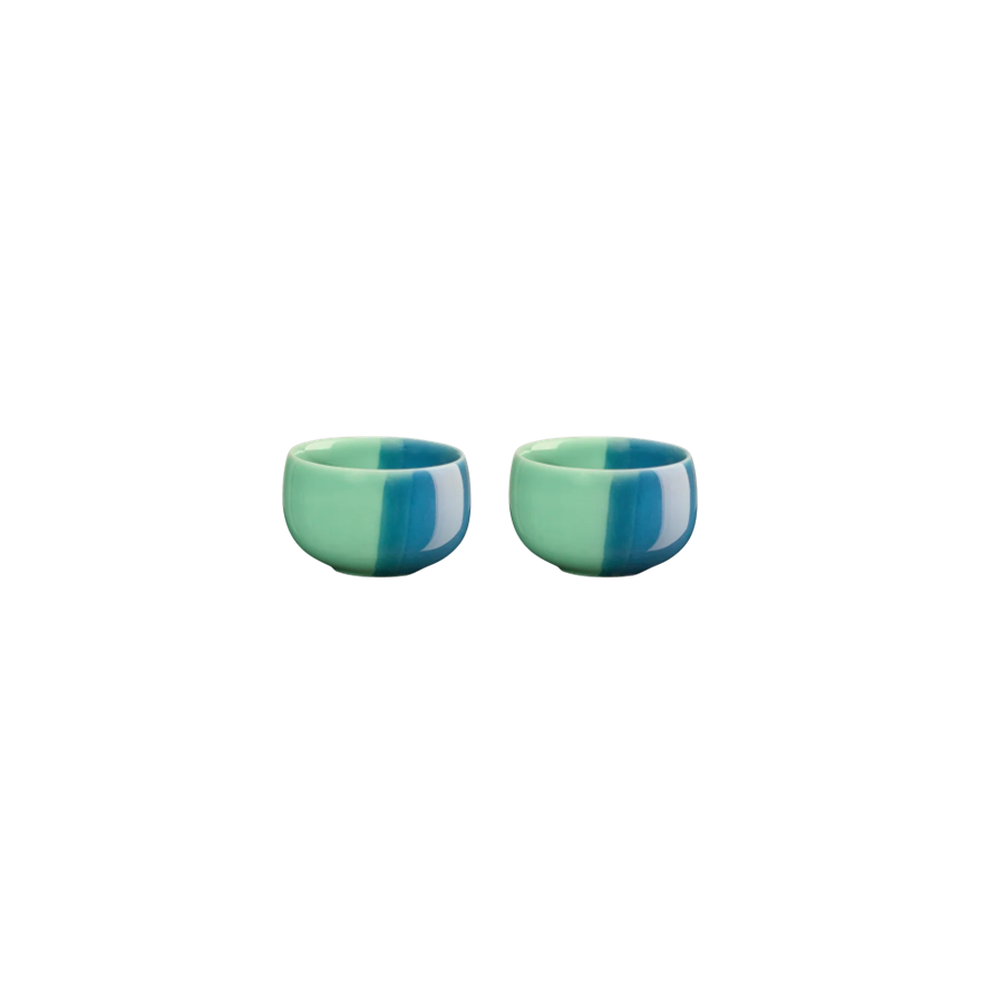 Asa Selection: JOY Coquetier en porcelaine bleu/vert 3 x 5 cm